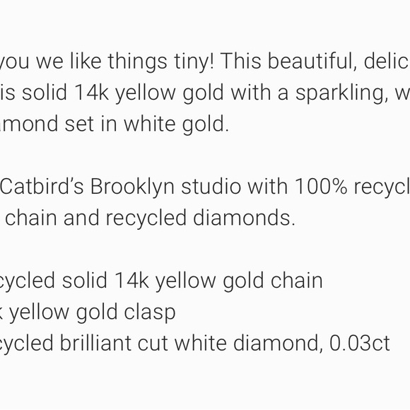 Catbird Tiny Corsage Diamond & Gold Bracelet - Picture 9 of 9